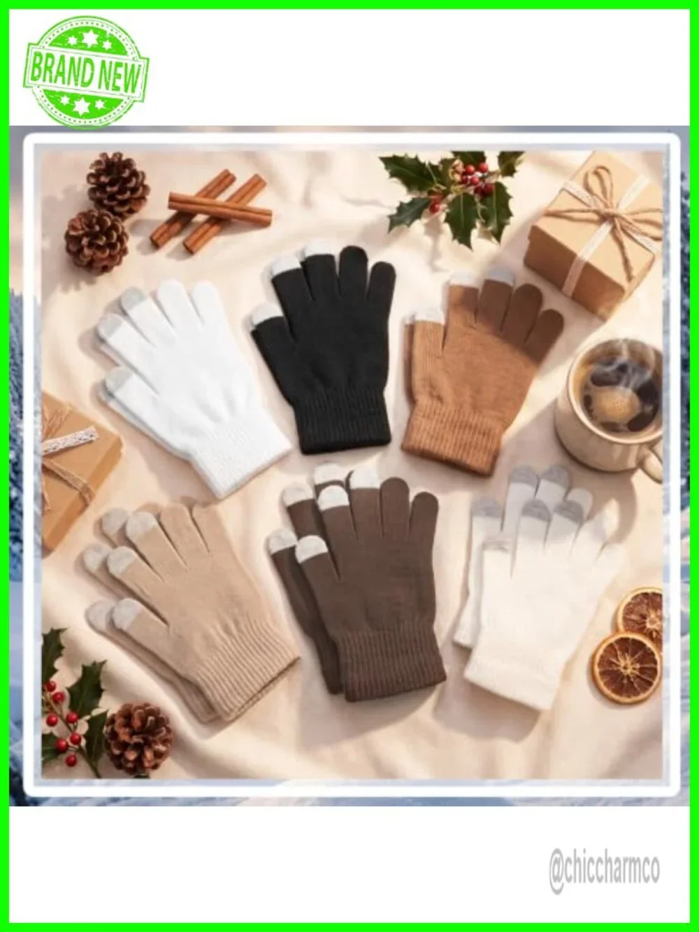 12 Pairs Winter Touch Screen Gloves Stretch Knitted Texting Gloves Warm